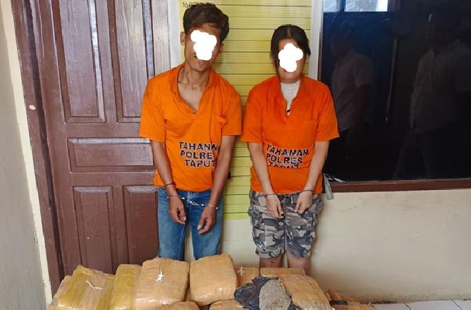 Dua Kurir Narkoba Ditangkap Usai Kecelakaan, Polisi Sita 112 Paket Ganja Kering